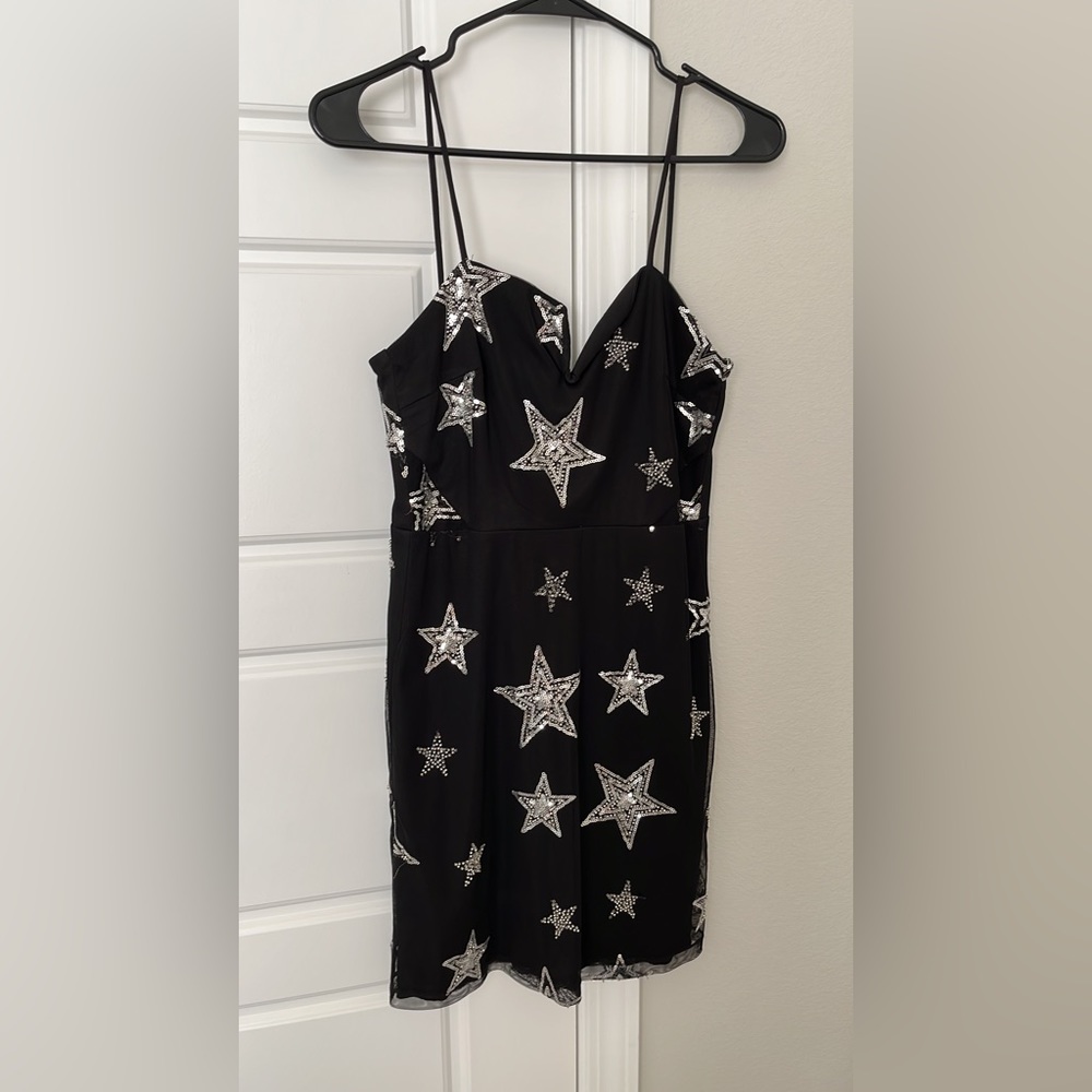 Mini dress with sequin stars
